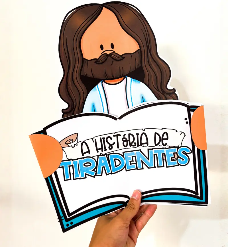 História de Tiradentes: livro 3D em PDF para imprimir — amostra 5: Apresente a história de Tiradentes de modo lúdico com um…