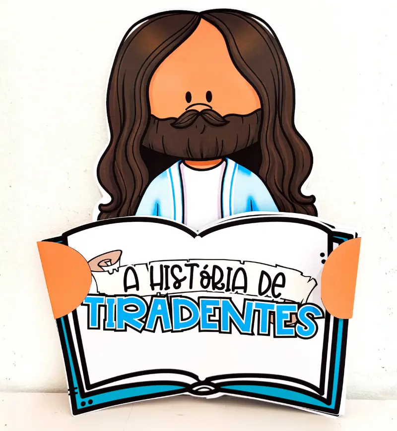 História de Tiradentes: livro 3D em PDF para imprimir — capa do material
