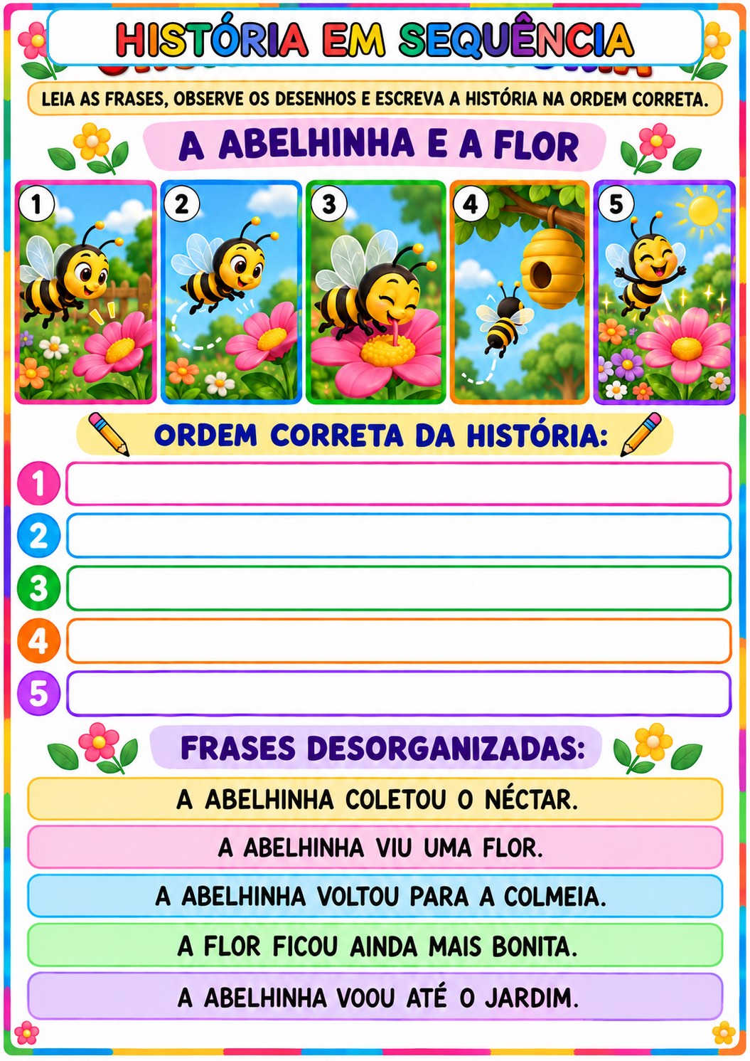 História em Sequência – 15 Atividades de Sequência e Produção Textual — amostra 1: 15 atividades de história em sequência…