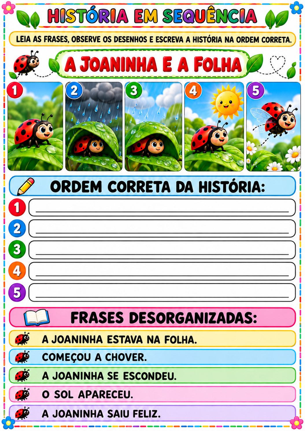 História em Sequência – 15 Atividades de Sequência e Produção Textual — amostra 4: 15 atividades de história em sequência…