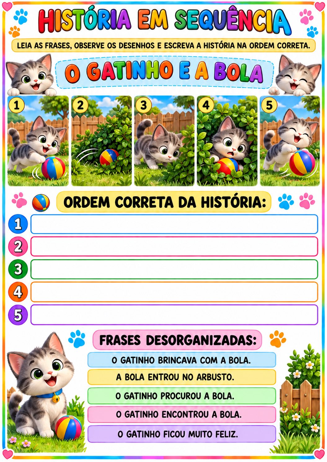 História em Sequência – 15 Atividades de Sequência e Produção Textual — amostra 5: 15 atividades de história em sequência…