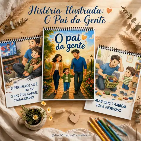 História Ilustrada: O pai da gente - Dia dos Pais — capa do material