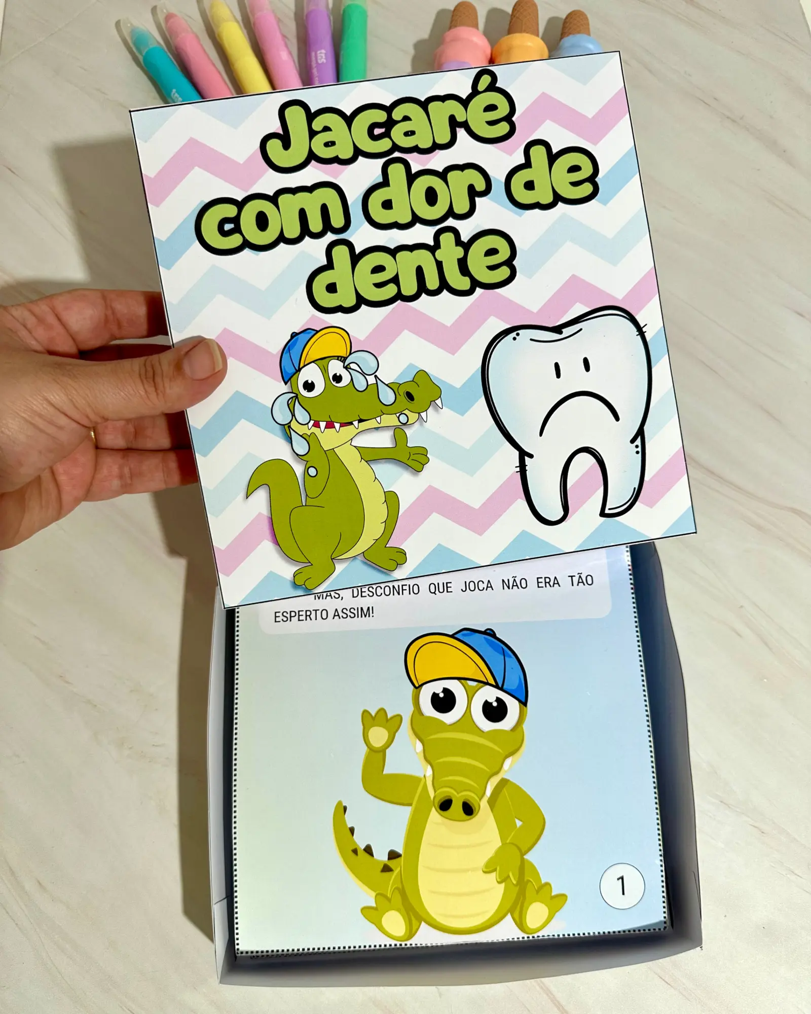 História Jacaré com Dor de Dente – PDF para Imprimir — capa do material