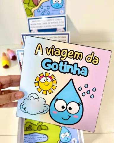 História na Caixa “A viagem da Gotinha” — capa do material