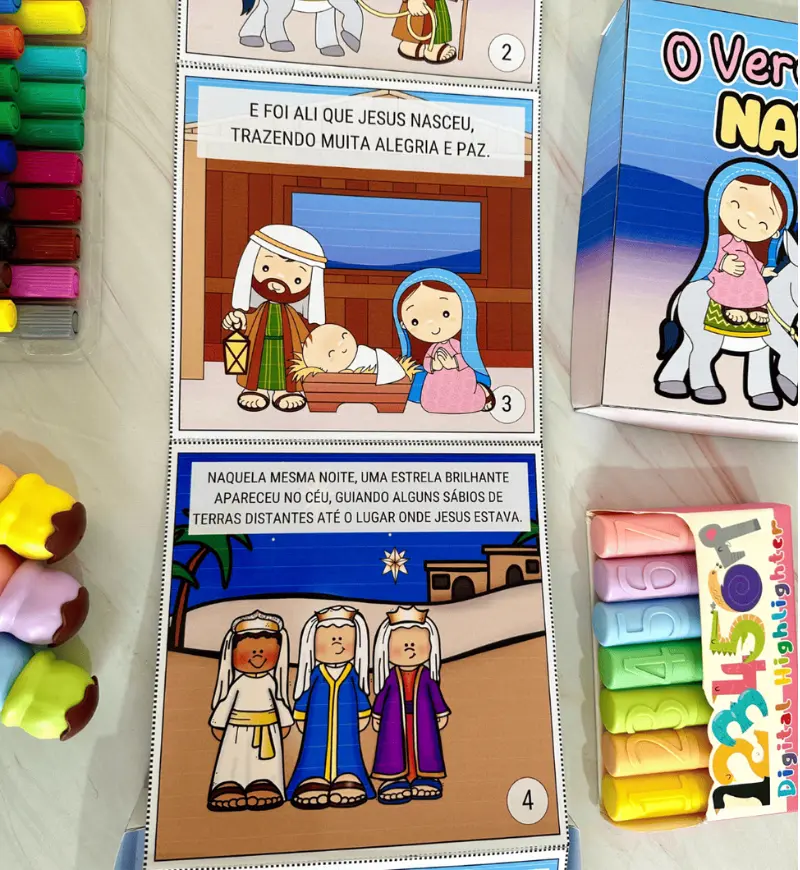História na Caixa de Natal: O Verdadeiro Natal — amostra 2: O que acompanha o material