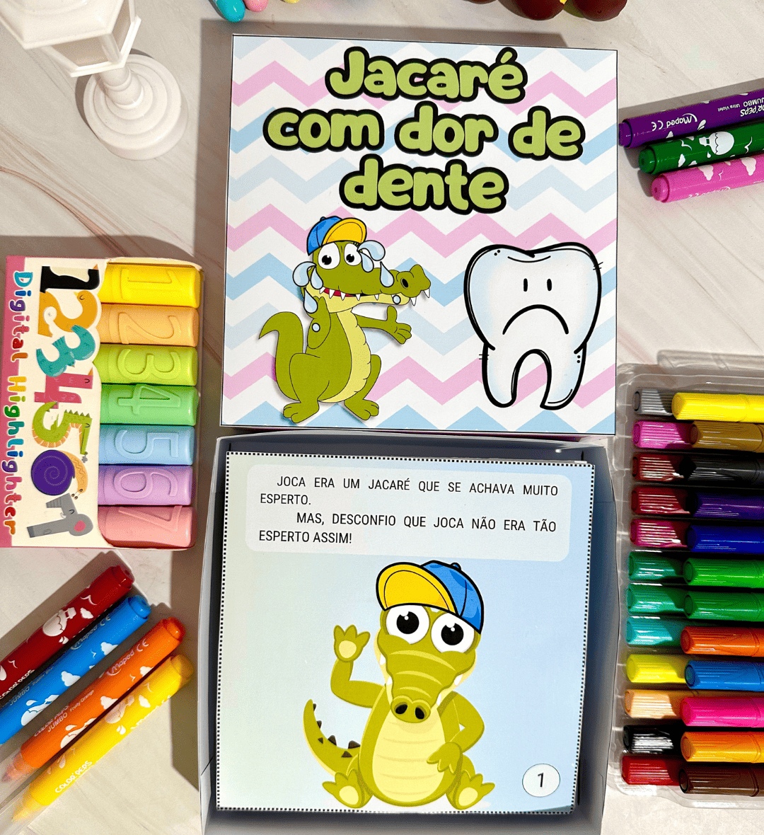 História na Caixa: Jacaré com Dor de Dente em PDF — amostra 5: Leve a história Jacaré com Dor de Dente para uma caixinha e…