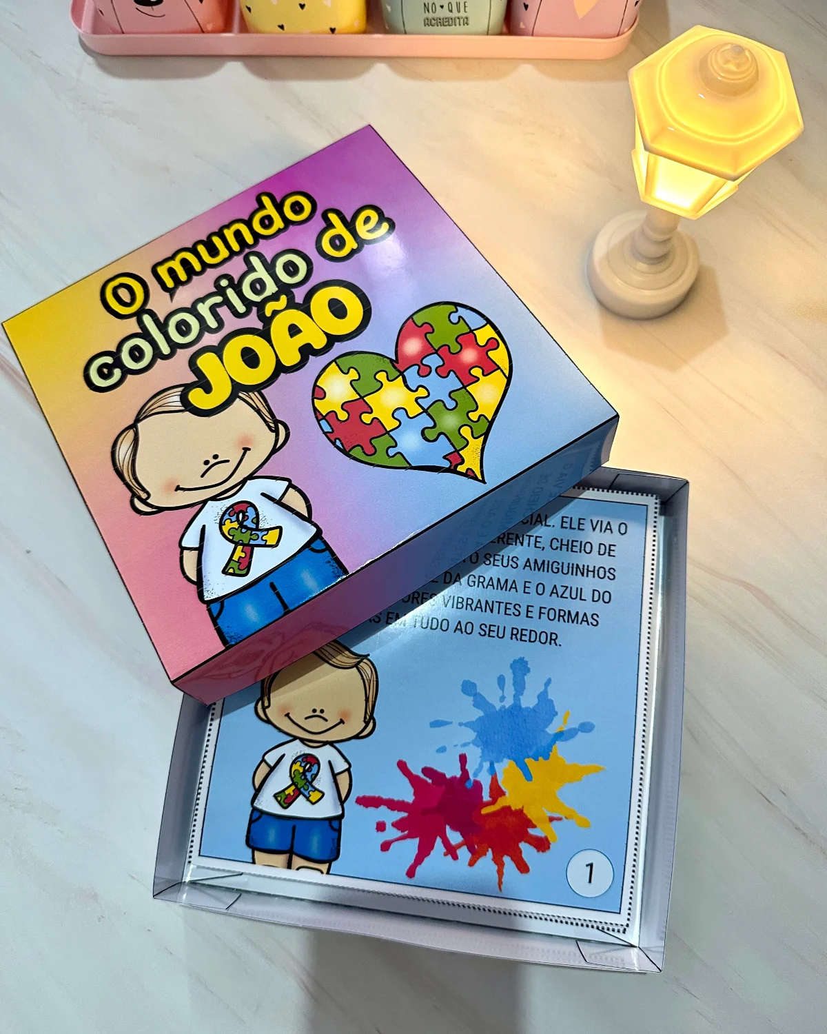 História na Caixa – O Mundo Colorido de João — amostra 1: Uma forma lúdica e encantadora de ensinar sobre respeito, empatia…