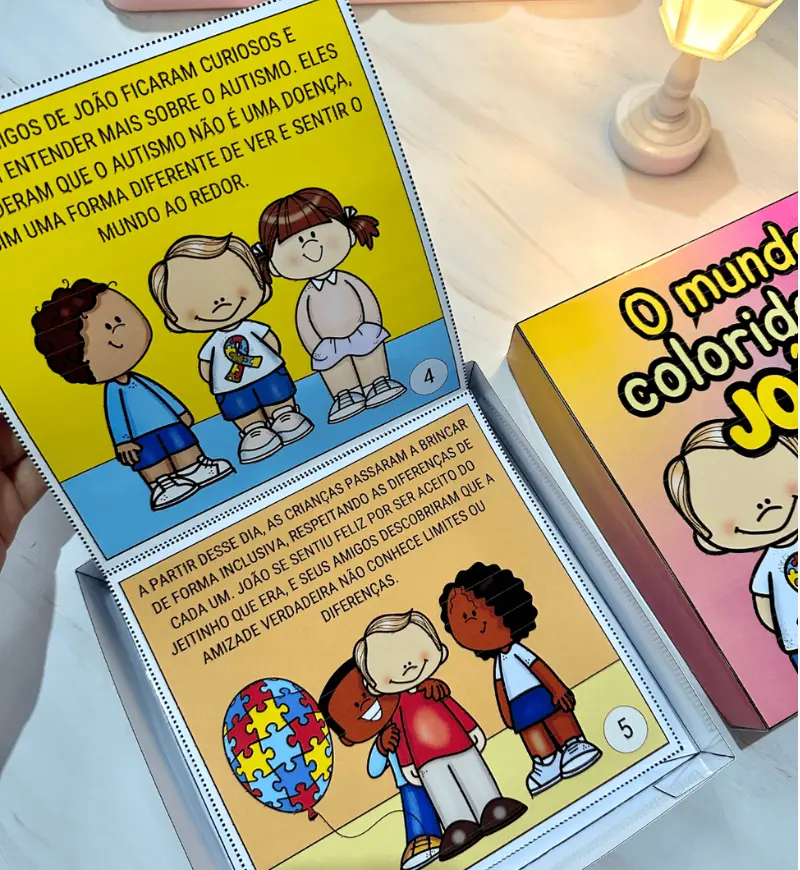 História na Caixa: O Mundo Colorido de João sobre Autismo — amostra 5: Aborde o autismo na Educação Infantil com uma…