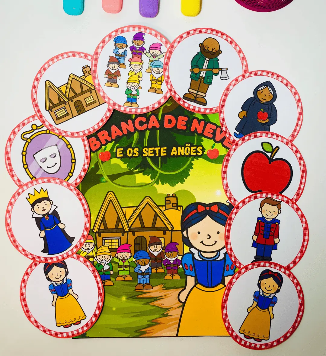 História na Luva: Branca de Neve e os Sete Anões em PDF — Alfabetização para Educação Infantil: Explore o conto de Branca…