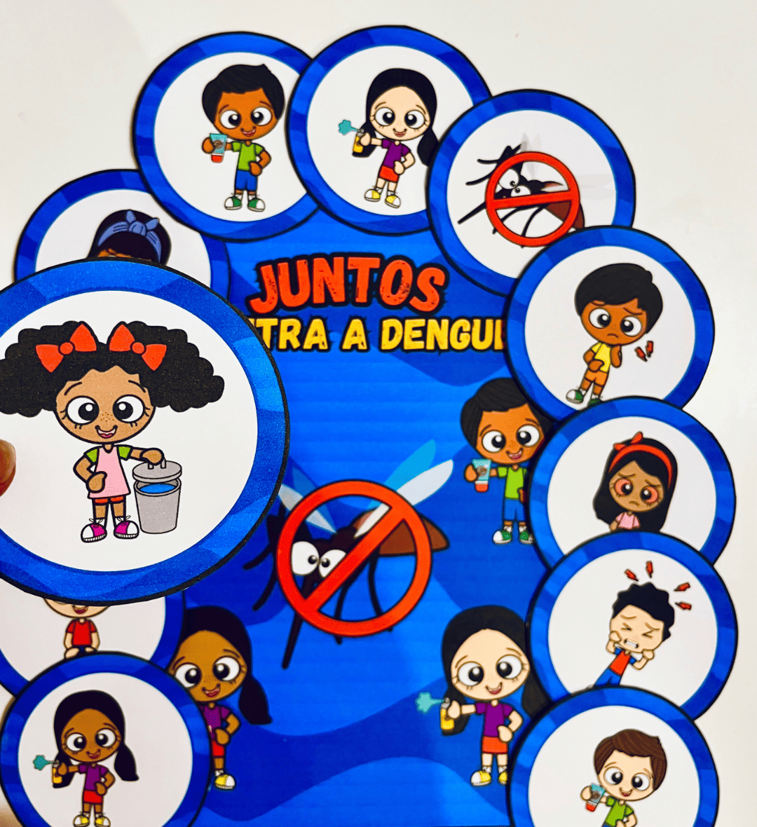 História na Luva Dengue: Juntos na Prevenção — amostra 2: O que vem no material