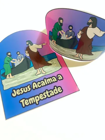 História na Luva - Jesus Acalma a Tempestade — capa do material
