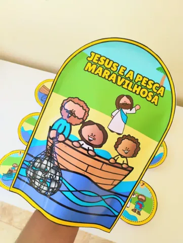 História na Luva - Jesus e a Pesca Maravilhosa — amostra 3: 📚História Bíblica na Luva: Jesus e a Pesca Maravilhosa📚 👉Um…