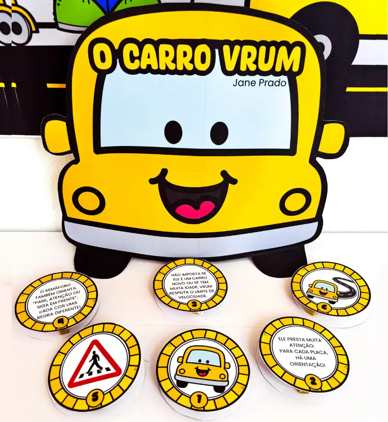 História na luva: O Carro Vrum para a Semana do Trânsito — amostra 1: História na luva para conversar sobre o trânsito