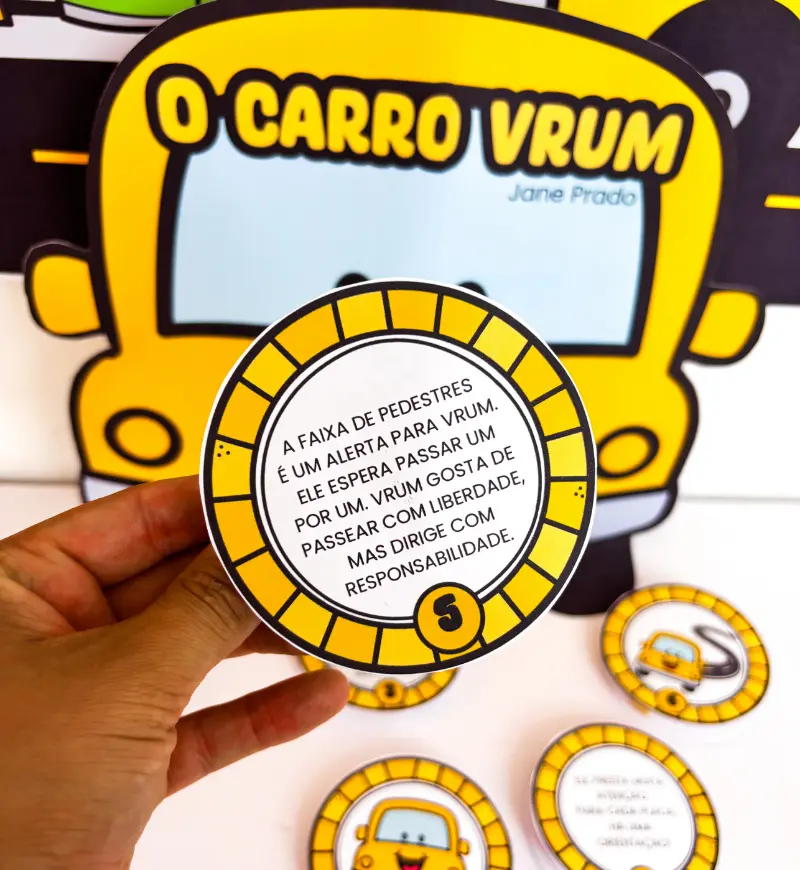 História na luva: O Carro Vrum para a Semana do Trânsito — amostra 3: Como usar em sala de aula