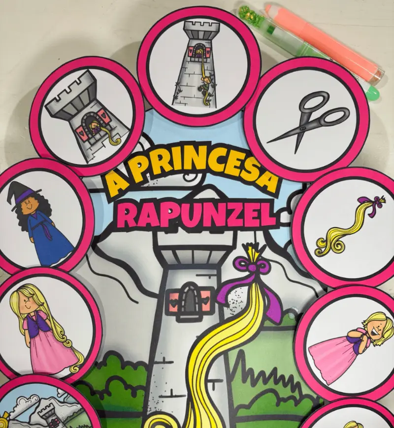 História na Luva Rapunzel: PDF para Contação de Histórias — História para Educação Infantil: Explore a história de Rapunzel…