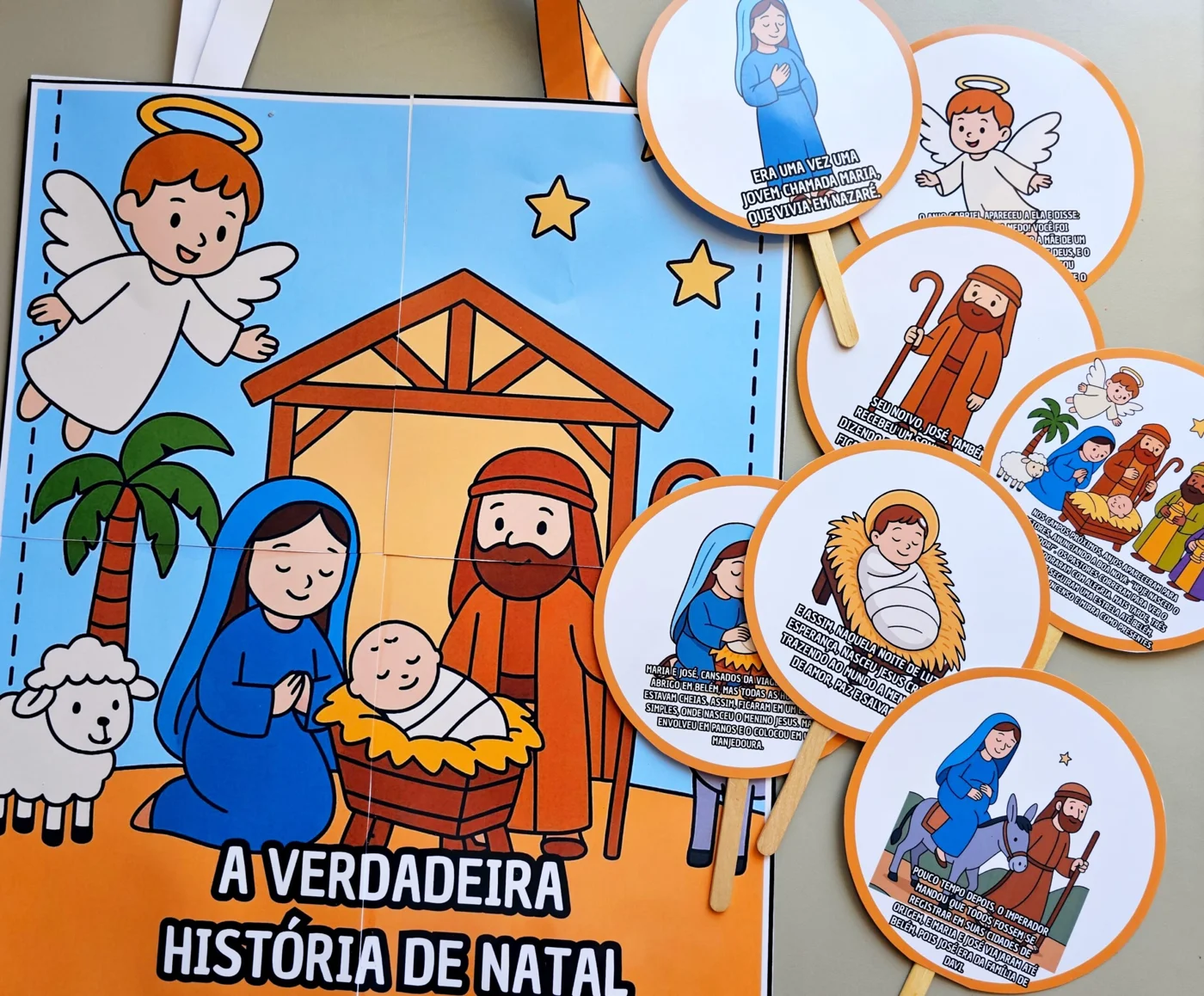 História na sacola O verdadeiro Natal — Datas comemorativas para Todas as séries: 🌟 Kit Contação de História: A Verdadeira…