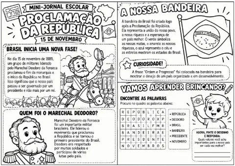 HISTÓRIA - PORTUGUÊS JORNAL LÚDICO PROCLAMAÇÃO DA REPÚBLICA — amostra 1: O que é
