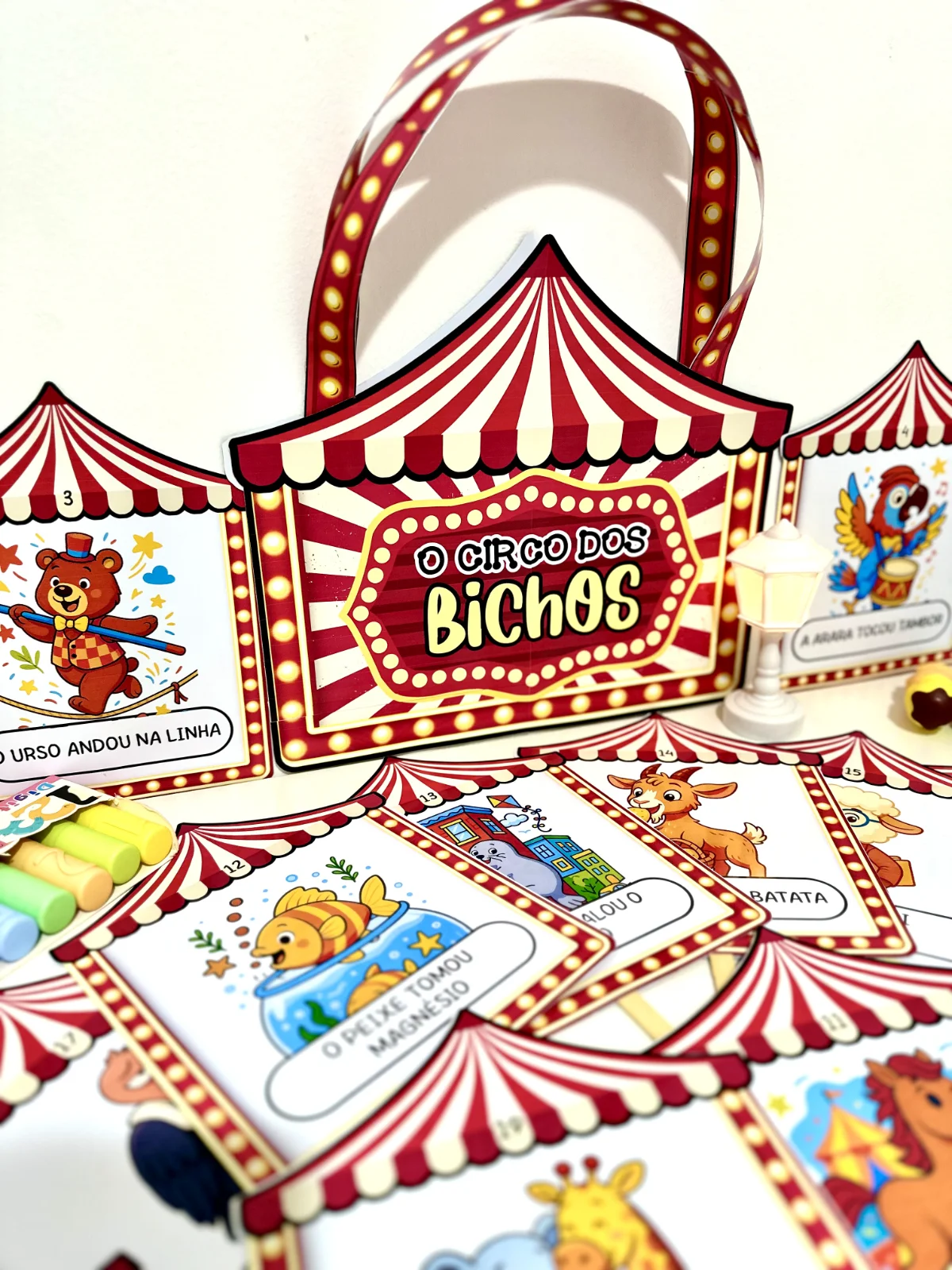 História Rimada na Sacola - Circo dos Bichos — amostra 2: Tornar a leitura um momento lúdico, estimulando a atenção, a…