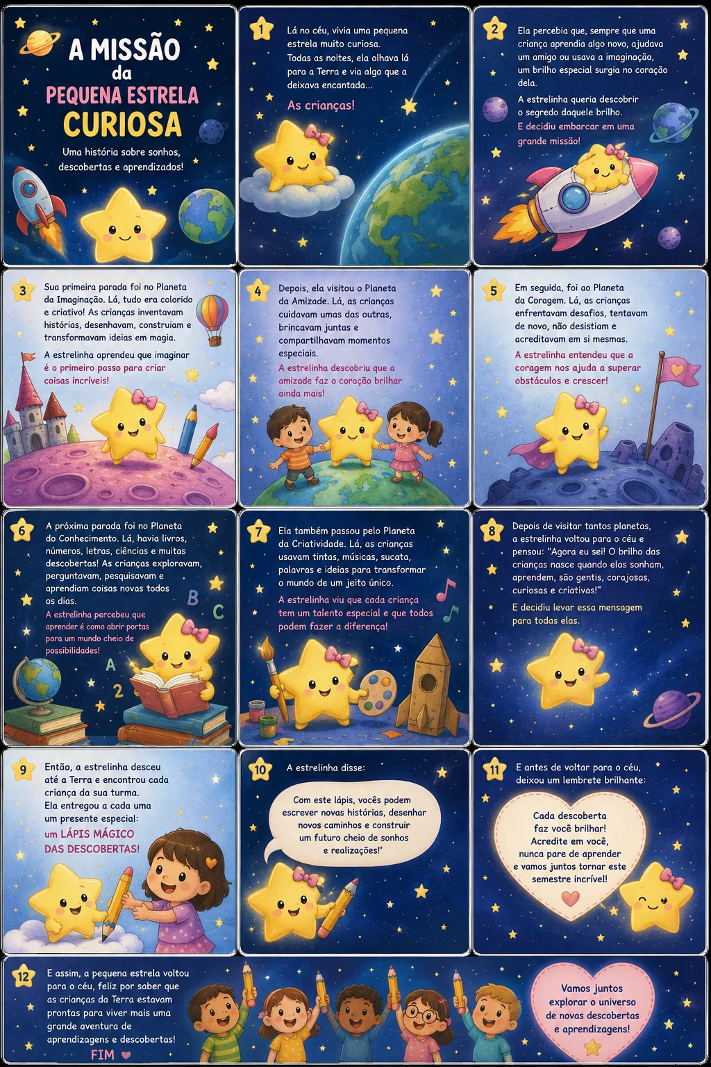 🚀 História Volta às Aulas Educação Infantil | A Missão da Pequena Estrelinha + Cenário Interativo + Lápis Mágico +Bônus —…