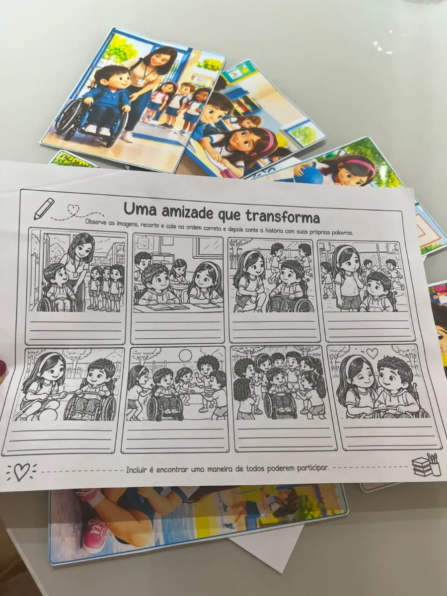 Histórias Inclusivas - Educação Infantil / Inclusão — amostra 4: Cards com imagens sobre a temática inclusiva
