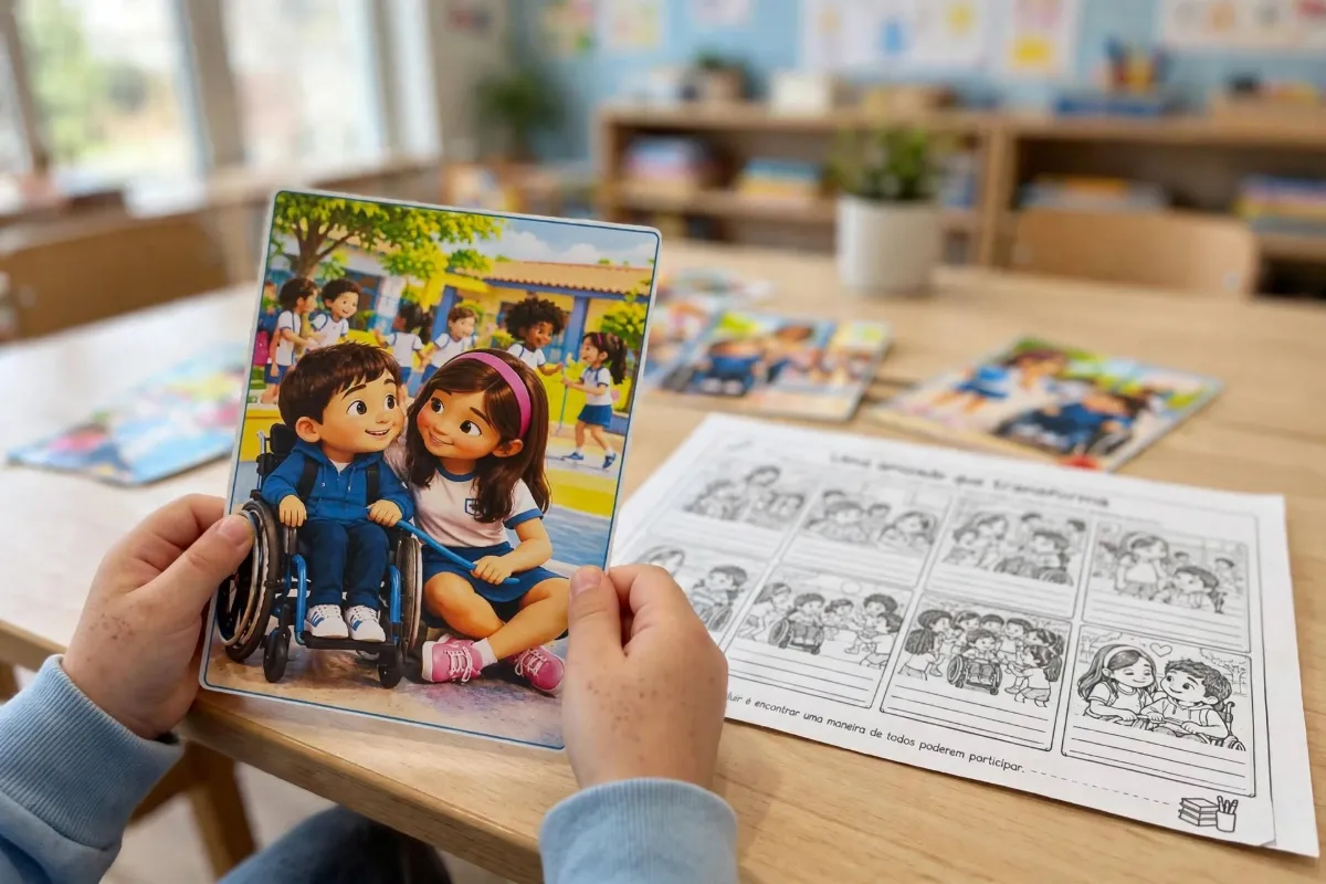 Histórias Inclusivas - Educação Infantil / Inclusão — amostra 6: Cards com imagens sobre a temática inclusiva