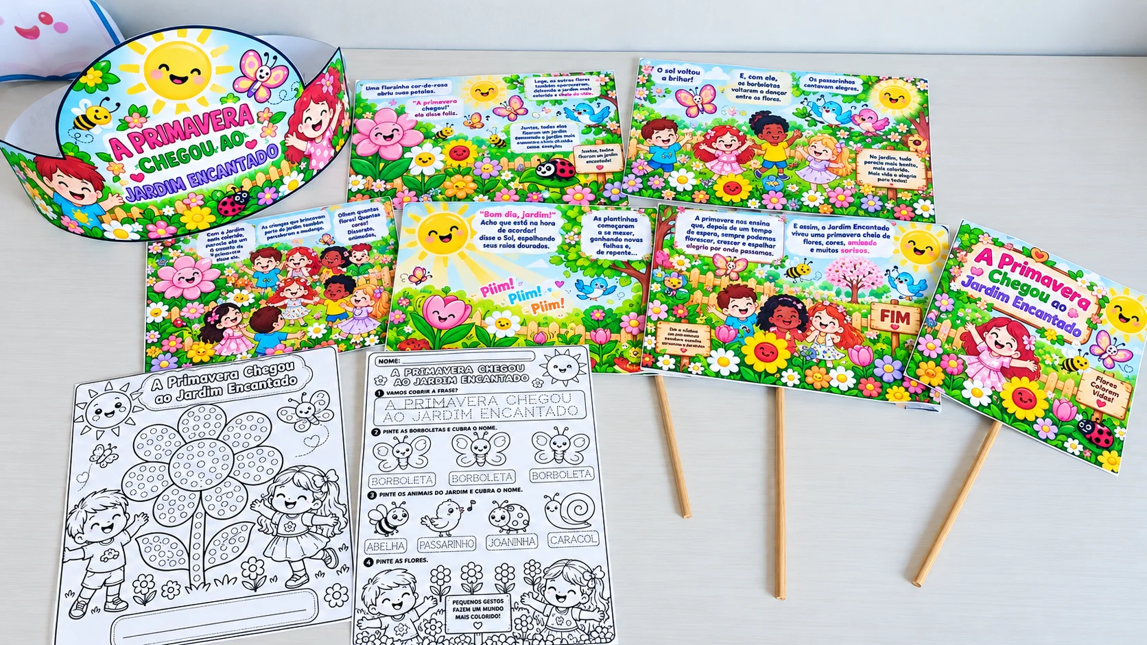 Historinha Da Primavera – O Jardim Encantado — amostra 3: ✨ Historinha da Primavera em plaquinhas – ideal para utilizar…