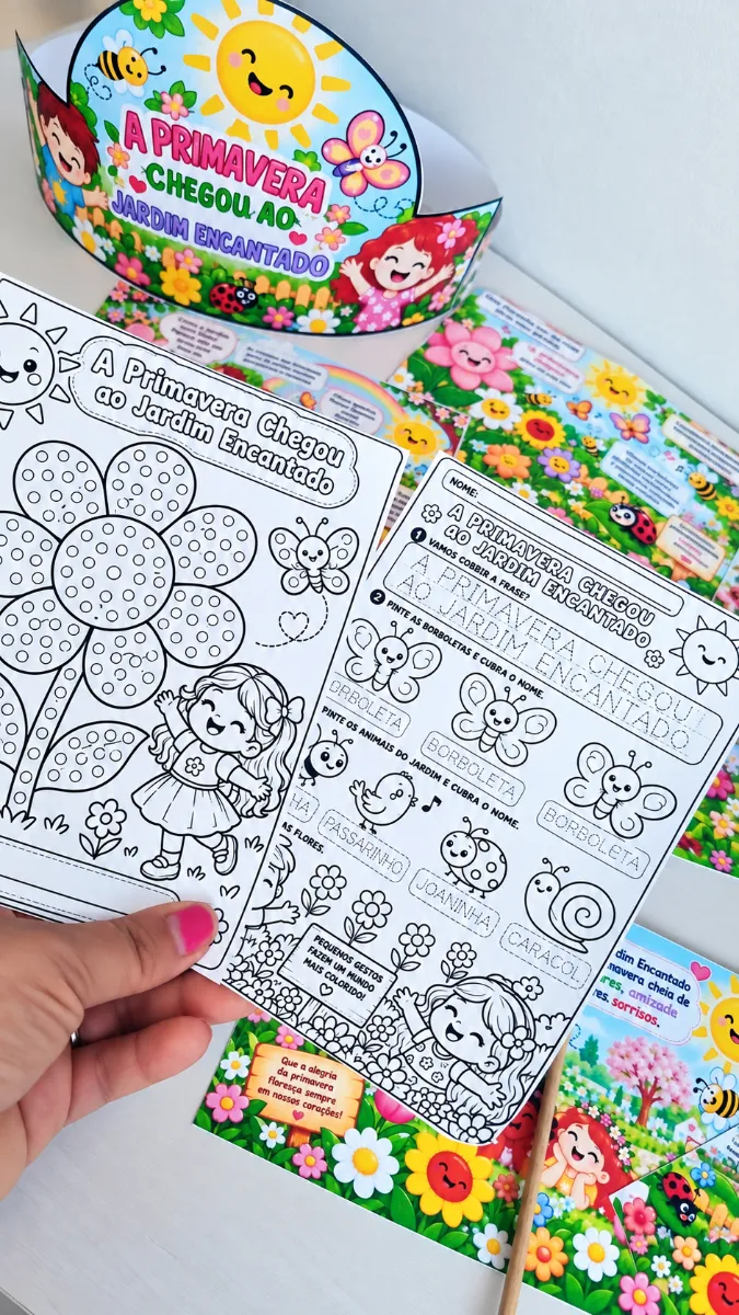 Historinha da Primavera – O Jardim Encantado em PDF — amostra 6: Historinha da Primavera – O Jardim Encantado com…