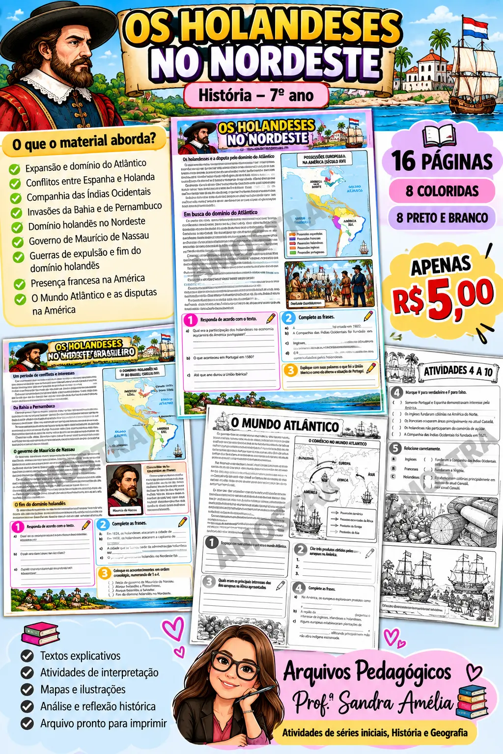 Holandeses no Nordeste – História | 7º Ano — História para Fundamental II (6º–9º): Material didático de História para o 7º…
