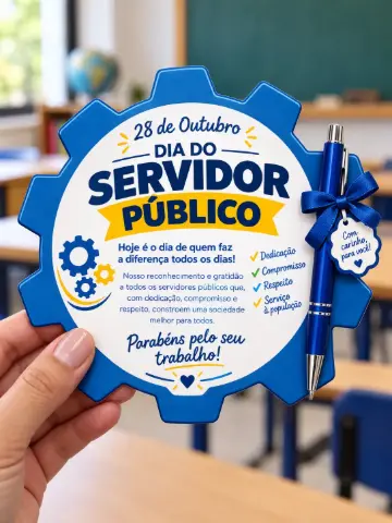 Homenagem ao Servidor Público com Painel e Cartões — capa do material