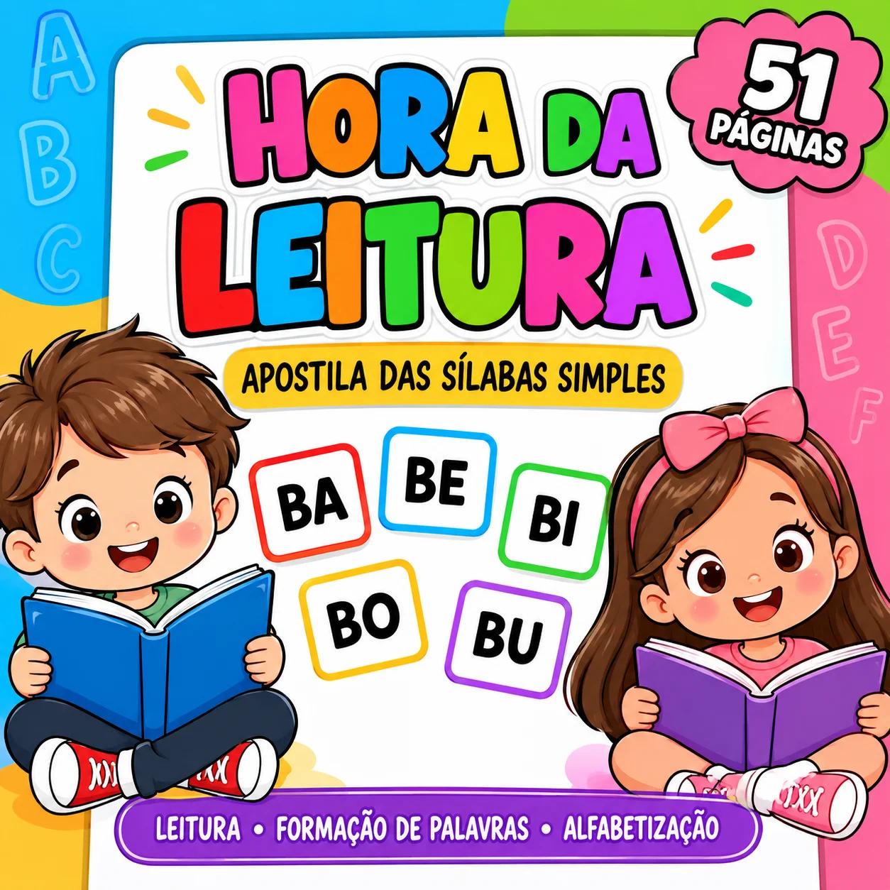 Hora da Leitura – Sílabas Simples | Alfabetização — capa do material