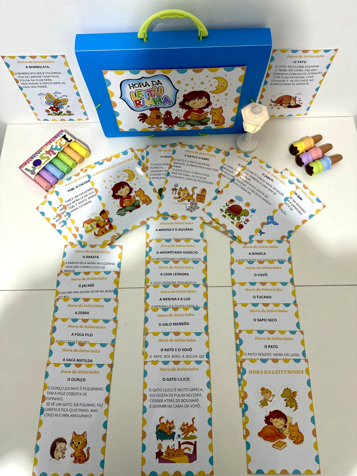 Hora da Leiturinha com pequenos textos para treino de leitura — amostra 5: Material Hora da Leiturinha com diversos…