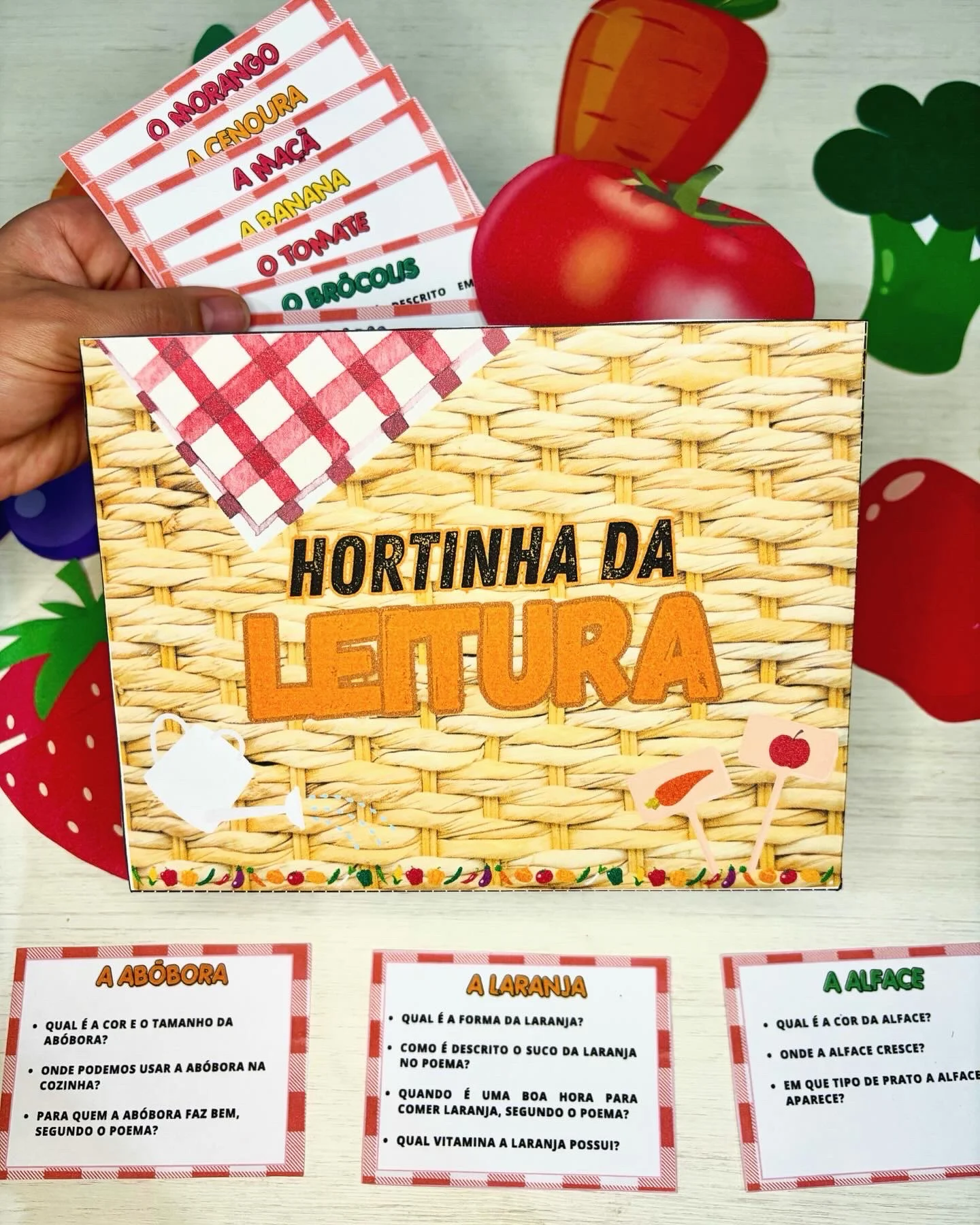 Hortinha da Leitura — Frutas, Verduras e Alfabetização — capa do material