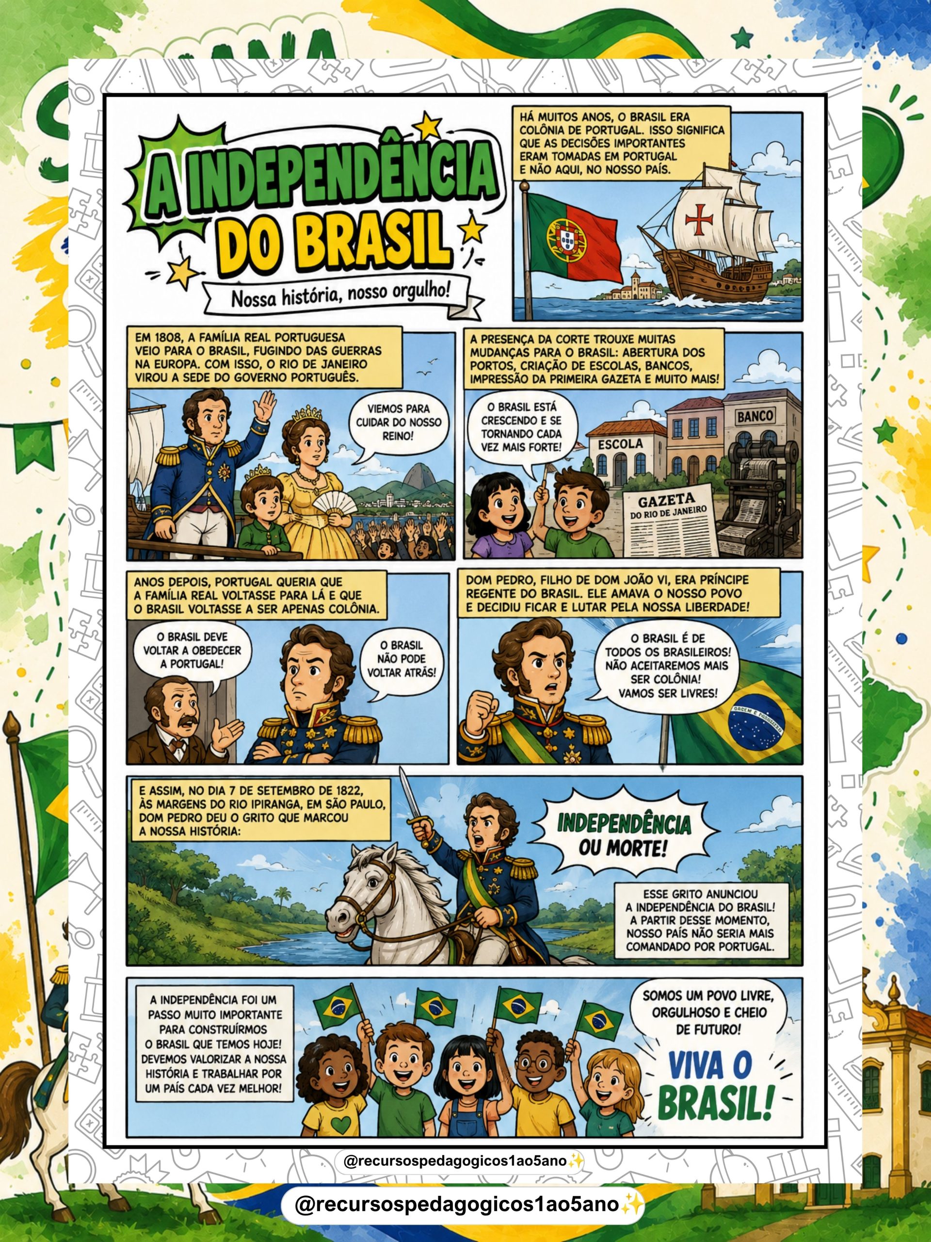 HQ - História em quadrinhos - Independência do Brasil! – Material Pedagógico — amostra 1: Sobre o HQ - História em…