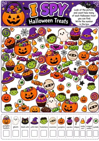 I Spy Halloween Jogo Educativo para Imprimir Pdf — amostra 3: Deixe o Halloween mais divertido