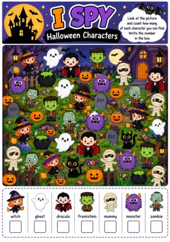 I Spy Halloween Jogo Educativo para Imprimir Pdf — amostra 4: Deixe o Halloween mais divertido