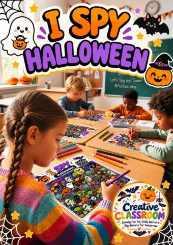I Spy Halloween Jogo Educativo para Imprimir Pdf — capa do material