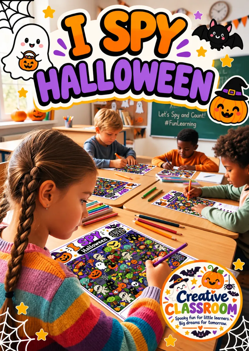 I Spy Halloween Jogo Educativo para Imprimir Pdf — Atividades para 5º ano: Deixe o Halloween mais divertido