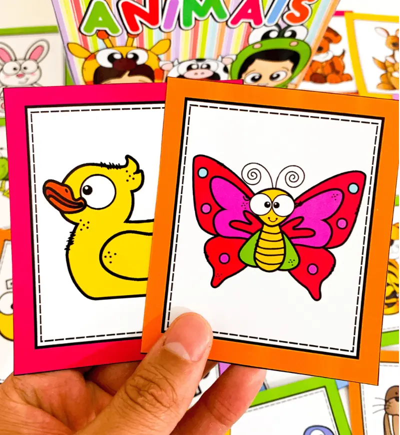 Imitando os animais: caixinha com fichas para Educação Infantil — amostra 1: Imitando os animais na Educação Infantil