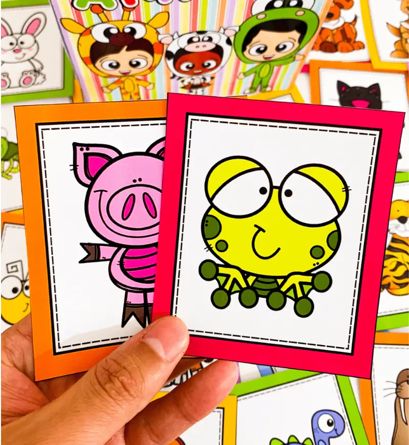 Imitando os animais: caixinha com fichas para Educação Infantil — amostra 3: Como usar as fichas em sala