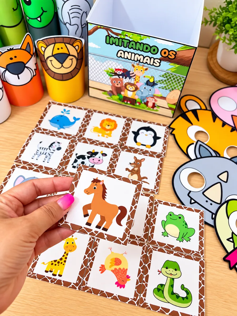 Imitando os Animais – Dinâmica Lúdica para Educação Infantil — amostra 1: 🐾 O QUE VOCÊ ENCONTRA NA CAIXA?