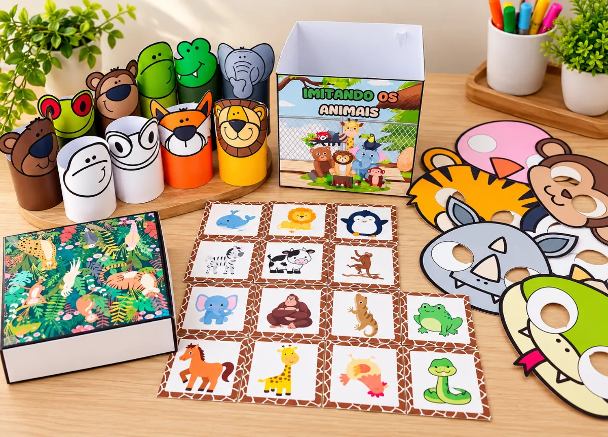 Imitando os Animais – Dinâmica Lúdica para Educação Infantil — amostra 2: 🎲 COMO BRINCAR?