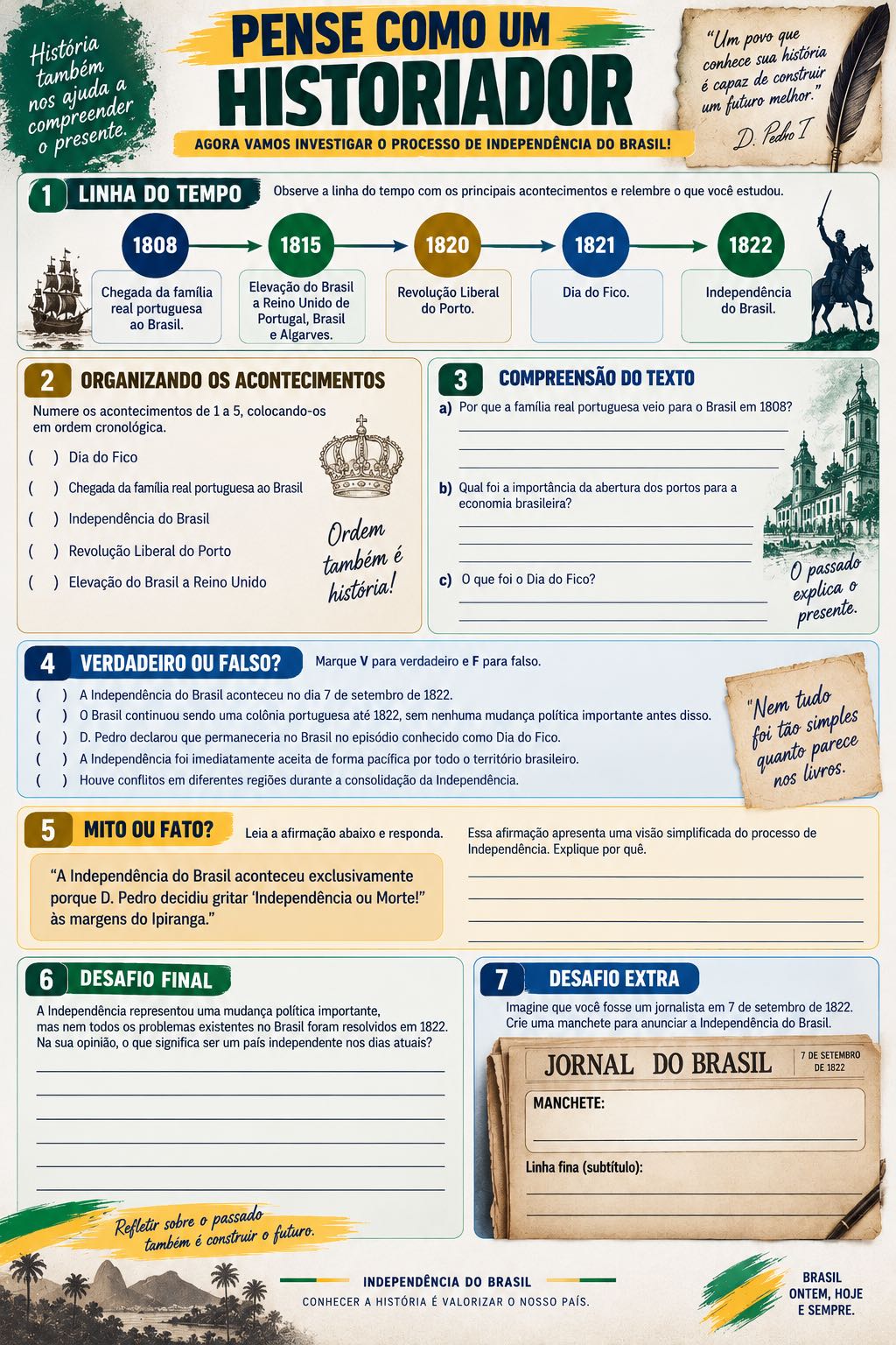 Independência do Brasil — Atividade Completa para Ensino Fundamental — amostra 1: Atividade completa sobre a Independência…