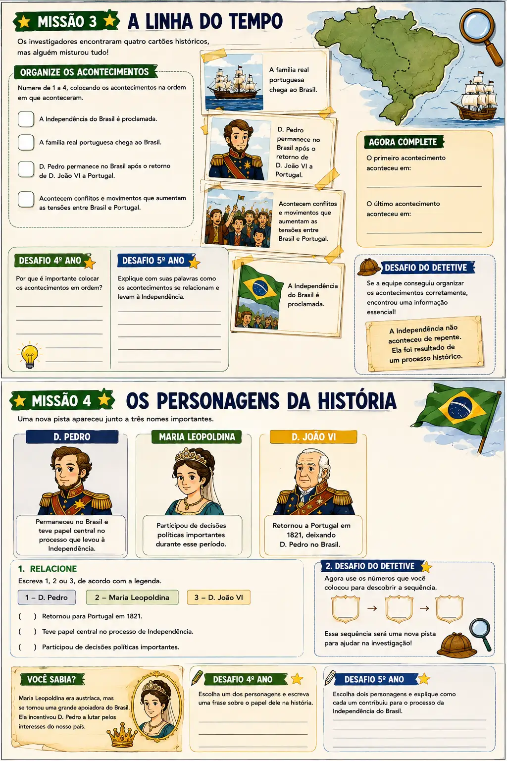 Independência do Brasil – Desafios e Missões — amostra 3: Material lúdico para trabalhar a Independência do Brasil com…