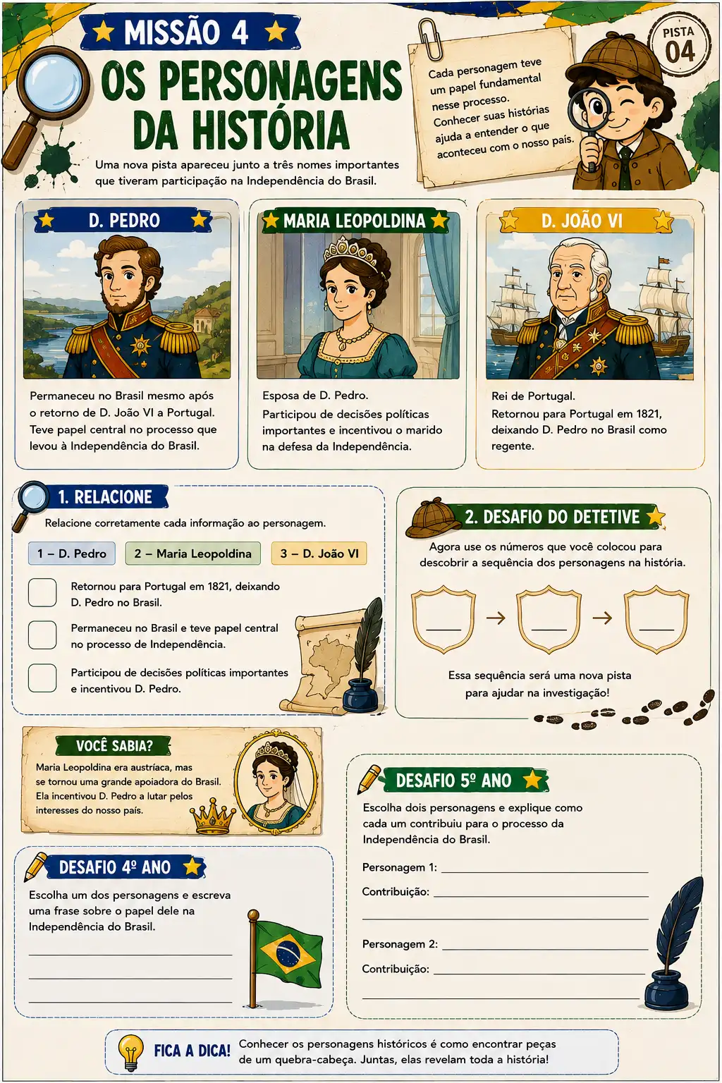 Independência do Brasil – Desafios e Missões — amostra 4: Material lúdico para trabalhar a Independência do Brasil com…