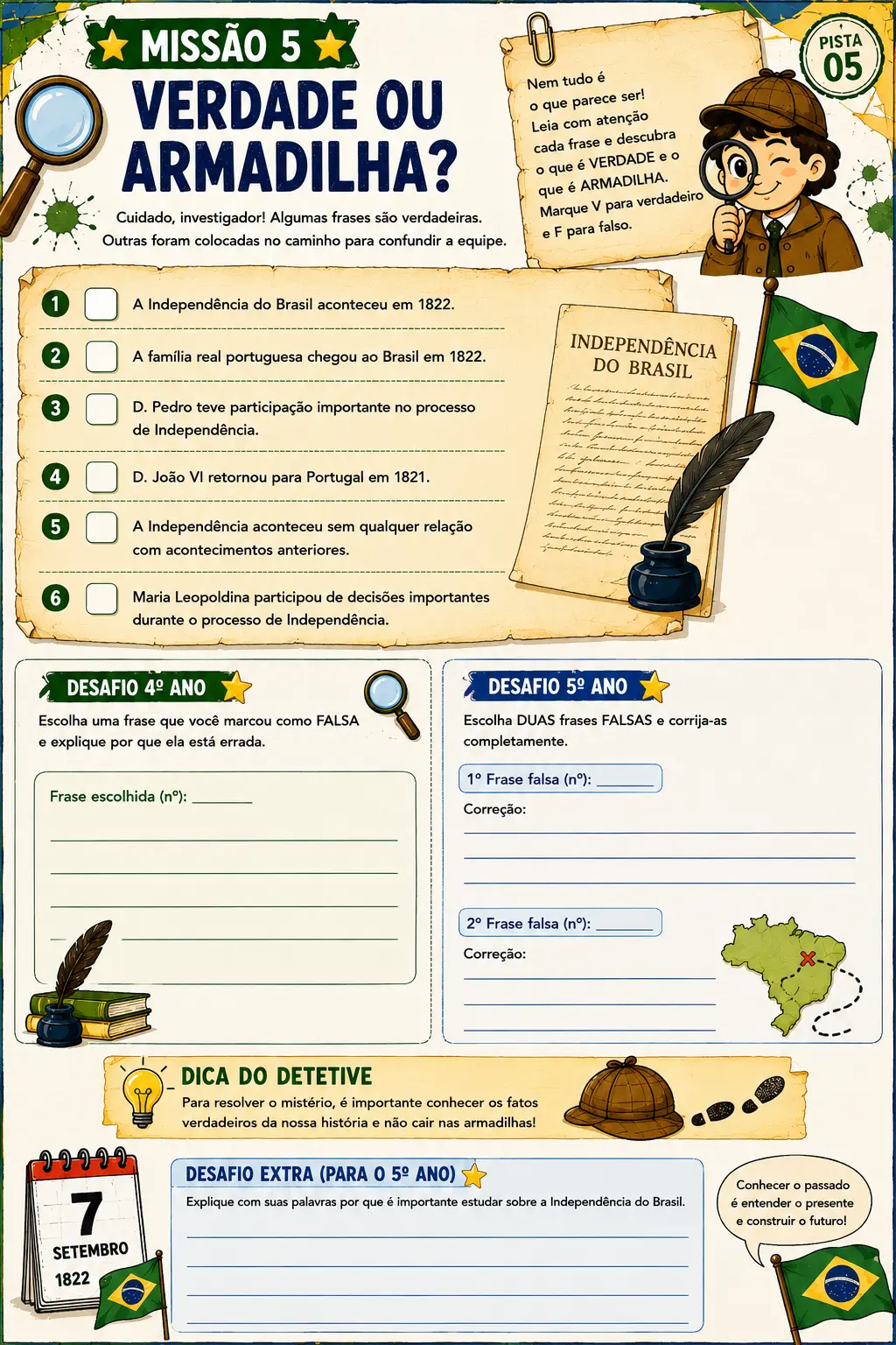 Independência do Brasil – Desafios e Missões — amostra 5: Material lúdico para trabalhar a Independência do Brasil com…