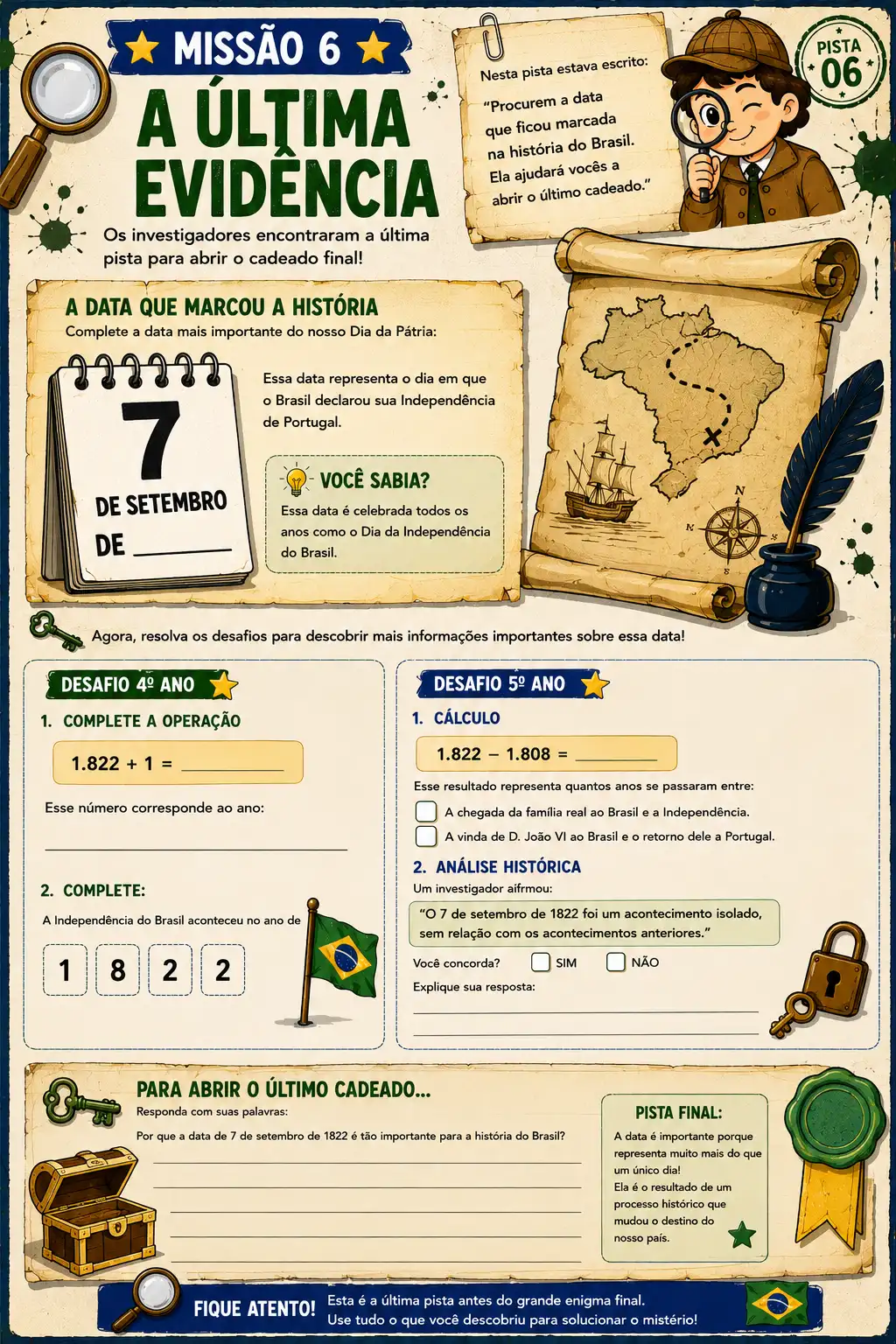 Independência do Brasil – Desafios e Missões — amostra 6: Material lúdico para trabalhar a Independência do Brasil com…