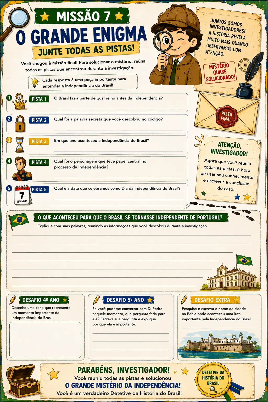 Independência do Brasil – Desafios e Missões — amostra 7: Material lúdico para trabalhar a Independência do Brasil com…