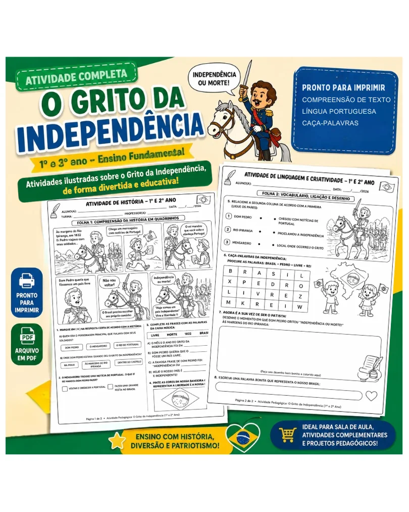 independência do Brasil - história em quadrinhos +atividades — Alfabetização para Todas as séries: Arquivo história em…
