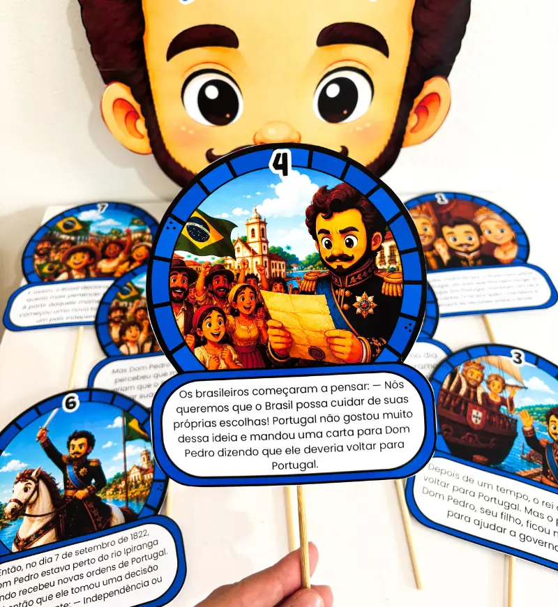 Independência do Brasil: Sacola Literária com Cards Ilustrados — amostra 3: Como usar em sala de aula