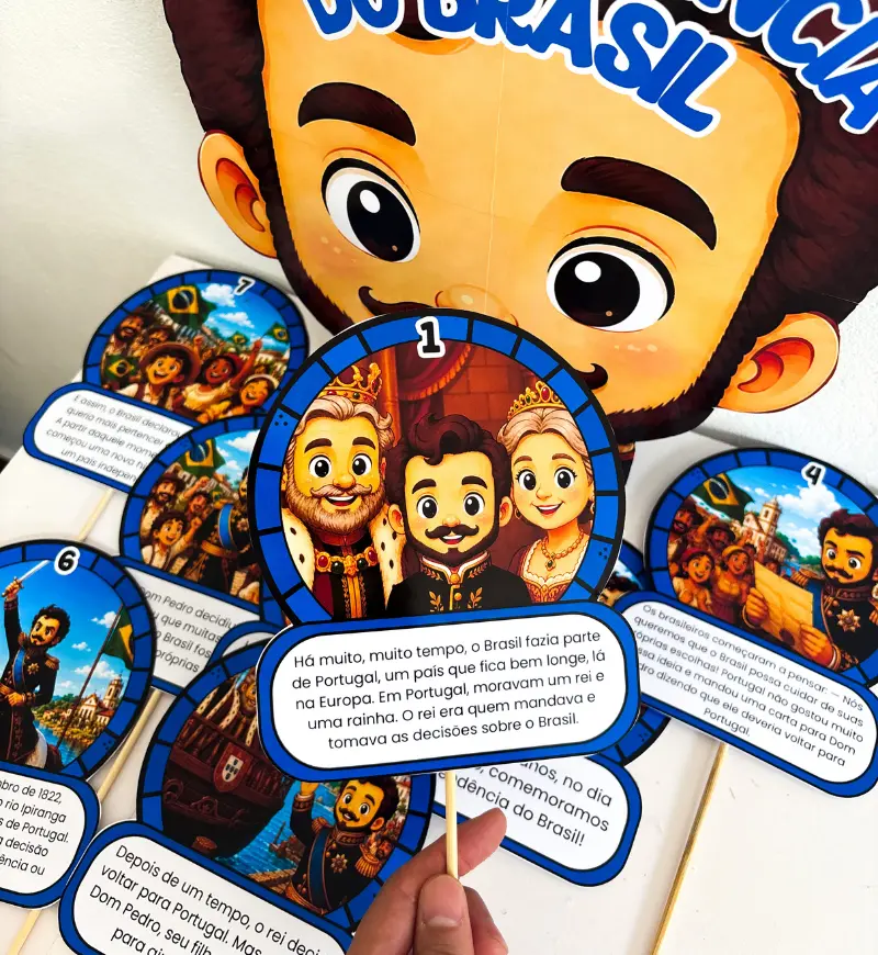 Independência do Brasil: Sacola Literária com Cards Ilustrados — amostra 5: Apresente a Independência do Brasil com cards…